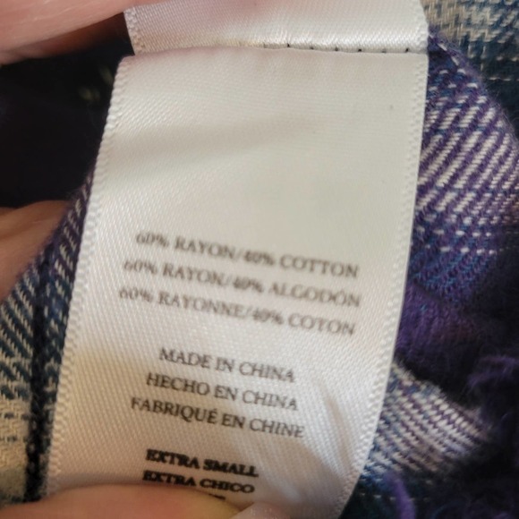 Rails Leo Button Down Shirt Violet Teal Cream Size XS - Picture 12 of 12